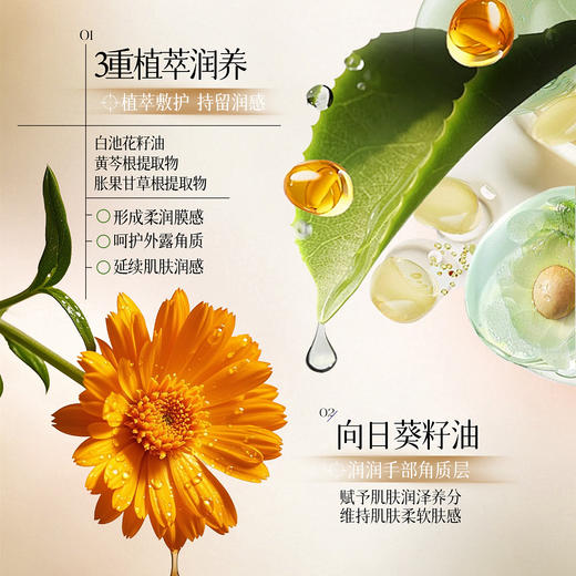 【拯救干燥双手！抢3瓶】升级款自然香氛护手霜 添加黄芪、苦参精华 3重植萃润养 滋润呵护 高级感淡雅香 商品图2