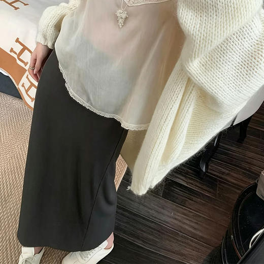 西遇高级灰针织半身裙女2026秋季高弹垂感软糯显瘦遮肉气质长裙SS060968 商品图1