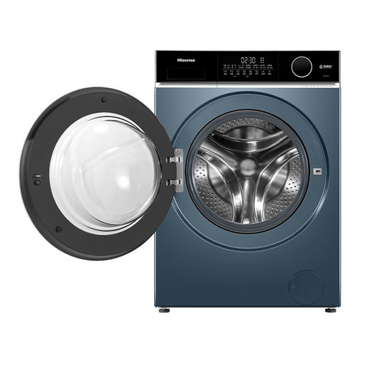 海信 洗衣机 WD100I2 花青黛 洗烘前开式滚筒洗衣机 10公斤 一级能效 LED0数码显示屏 不锈钢内筒 直驱变频 上排水 电脑控制 全自动 单进水 洗净比1.21 商品图1