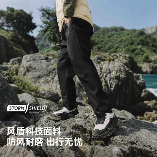 伯希和户外软壳裤男女童新款防风保暖运动裤摇粒绒内里休闲长裤 商品图1