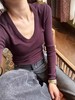 勃艮第紫大U领长袖针织衫 | 高级小众葡萄紫，自带高级氛围感，经典大U领显瘦拉长比例【3-5天发货】 商品缩略图2