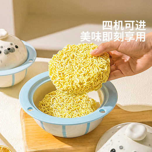 摩登主妇釉下彩可爱泡面碗带盖2026新款餐具汤面碗拉面碗生日礼物 商品图4