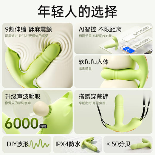 【女用器具】谜姬 喜悦穿戴吮吸伸缩震动 穿戴裤 商品图3