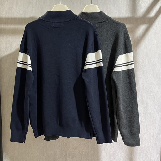 哈*斯男士立领羊绒针织开衫092801 商品图3