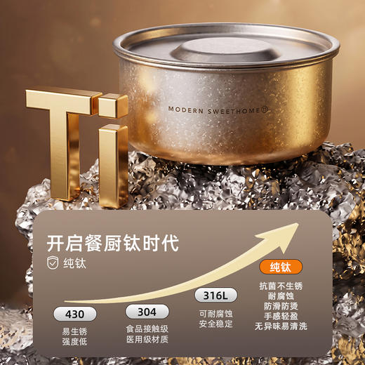 摩登主妇纯钛蒸蛋碗带盖蒸鸡蛋羹专用宝宝辅食蒸菜蒸饭碗炖盅汤碗 商品图2