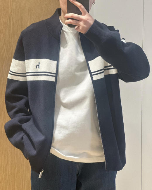 哈*斯男士立领羊绒针织开衫092801 商品图11