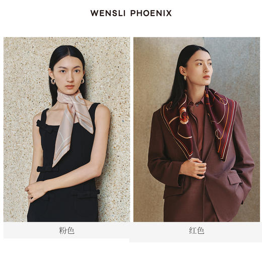 【凤凰之家】玛格丽特-Wensli双面印花方巾（70） 商品图3