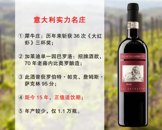 【现货清仓，整箱更优惠】意大利超级名家：犀牛酒庄加莱迪巴罗洛旗舰干红（2011年） 商品图0