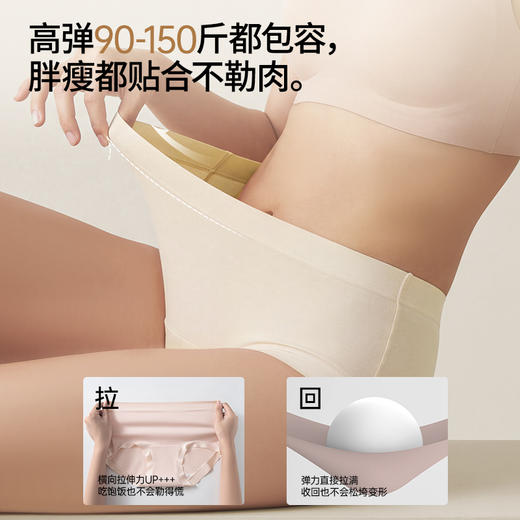 【樱姿娜新疆棉蚕丝内裤5201】 50S新疆棉，苎麻+棉+蚕丝+莱赛尔底裆，A类面料， 6 条礼盒装 商品图3