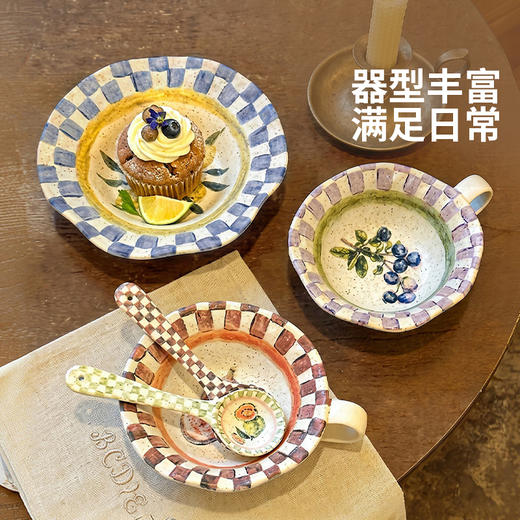 摩登主妇釉下彩餐具陶瓷饭碗具家用2026新款一人食漂亮盘子酸奶碗 商品图4