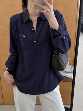 海鸥刺绣亨利领衬衫 | 海鸥刺绣灵魂设计，半开襟亨利领，长袖、半袖随心穿，夏秋单穿内搭都欧克，135斤以下可穿【3-5天发货】