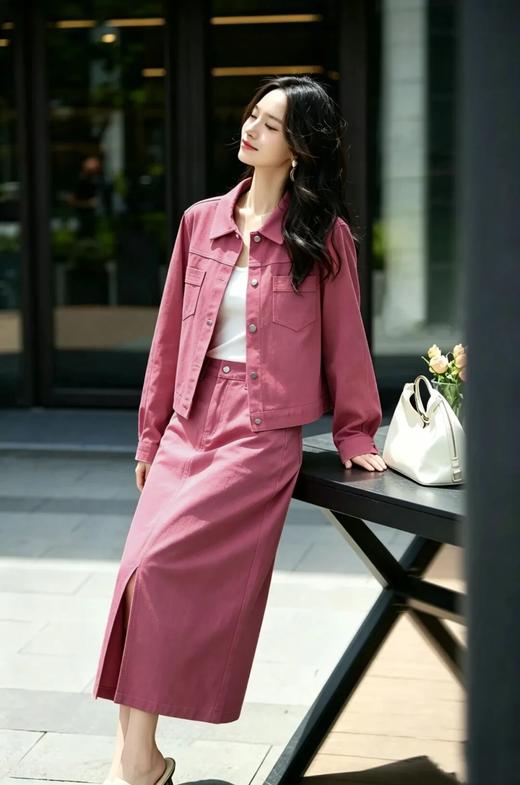 梅子粉牛仔外套 | 今年秋天超时髦的粉，温柔到骨子里，藏肉显瘦【3-7天发货，周末顺延】 商品图4