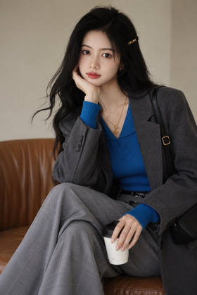 苔野绿/克莱因蓝羊毛针织衫 ｜ 两款显白色，拿捏秋冬高级感！【3-5天发货】