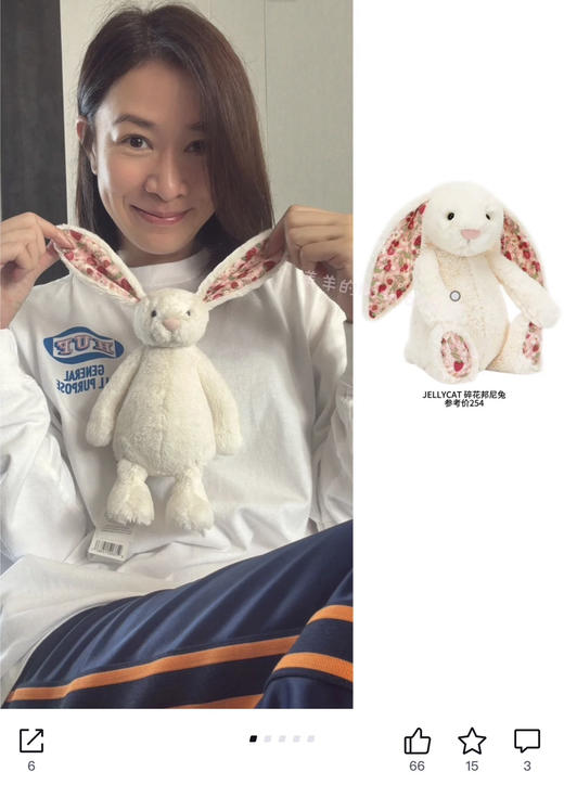 Jellyc*t原单正品邦尼兔毛绒玩偶公仔～ 商品图5