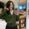 西遇法式极简V领针织开衫女2026秋冬苔藓绿高级感气质上衣SS060992 商品缩略图4