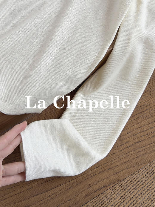 【撞色针织衫】拉夏贝尔/La Chapelle设计师款~撞色圆领针织通勤时髦立体装饰打底内搭长袖套头上衣女★★ 商品图9