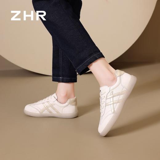 ZHR则则柔软平底小白鞋2026秋季新款银色条纹休闲板鞋日常通勤鞋★ 商品图7