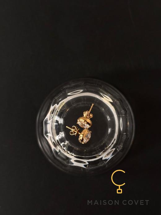 MAISON COVET  圆形六爪培育钻石耳钉 商品图5