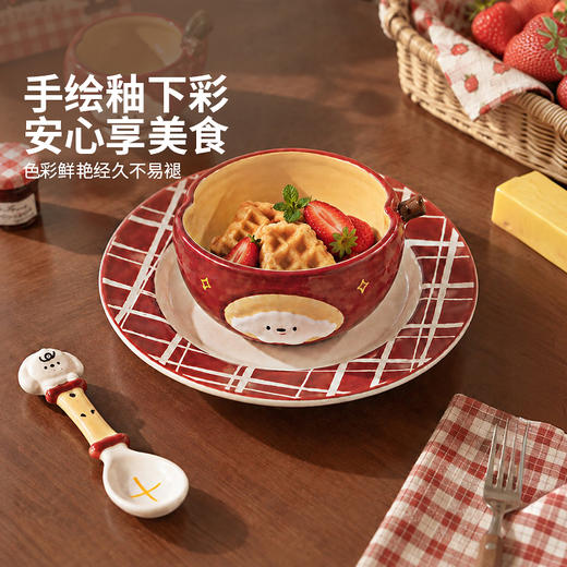 摩登主妇釉下彩可爱餐具盘子饭碗家用2026新款一人食早餐盘酸奶碗 商品图2