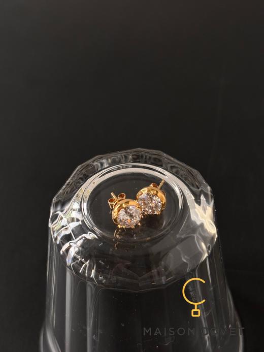 MAISON COVET  圆形六爪培育钻石耳钉 商品图3