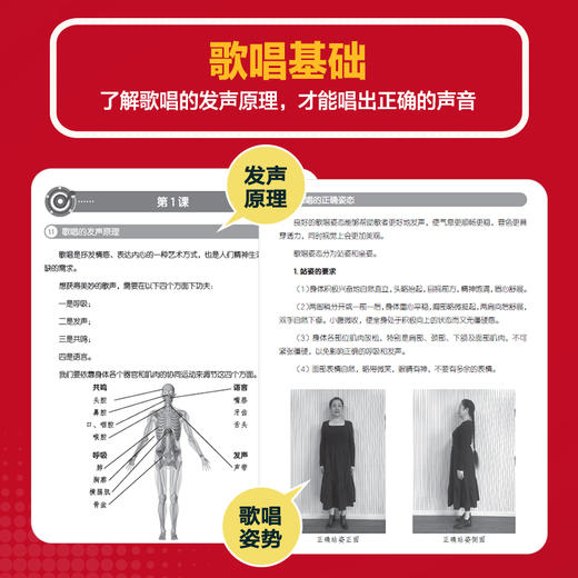 中老年学声乐 视频版 大字大音符简谱唱歌教程书学唱歌入门中老年初学者唱歌声乐技巧附教学视频演唱视频中老年歌谱歌曲集 商品图3
