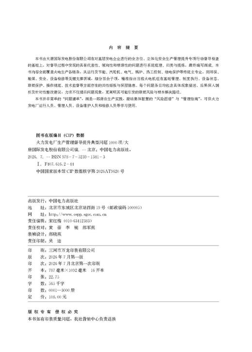 火力发电厂生产管理督导提升典型问题1000项 商品图3