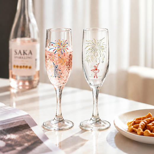 摩登主妇高脚敬酒杯新婚订婚礼物结婚一对香槟杯遇冷变色红酒杯子 商品图3