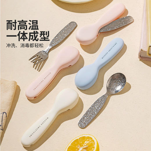 摩登主妇纯钛结晶筷子勺子套装一人用儿童宝宝辅食便携餐具收纳盒 商品图4