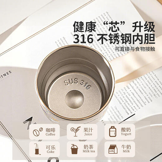 摩登主妇不锈钢咖啡杯外出便携随手杯家用水杯带盖高颜值吸管杯子 商品图2