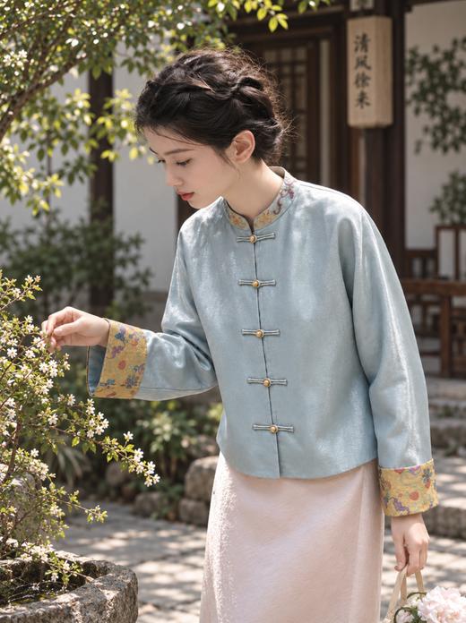 礼挚·真丝浮光锦中式外套｜中国美人的高定，细闪流光，华美贵气！【3-5天发货】 商品图4