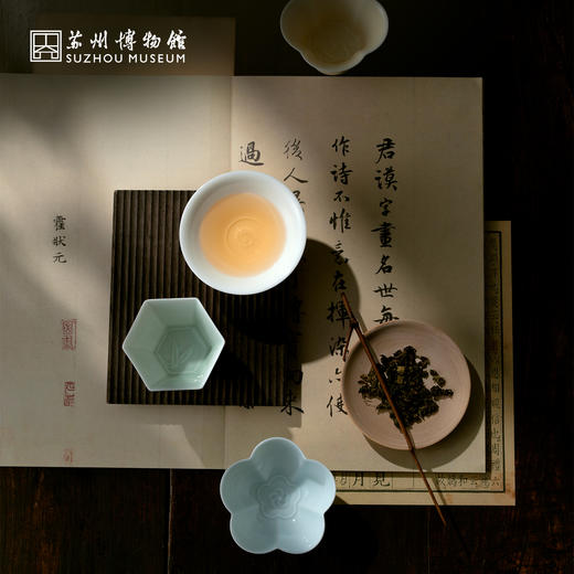 苏州博物馆 四时有景茶具礼盒一套4个茶杯园林花窗造型商务送礼 商品图4