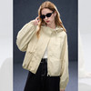 西遇复古卡其风夹克衫女2026秋季复古卡其连帽拉链休闲短外套SS061028 商品缩略图1