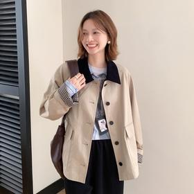 【质感扎实 透气舒适】Avann 英伦巴恩风斜纹棉猎装短款风衣 挺括不软塌 日常好打理 2色可选