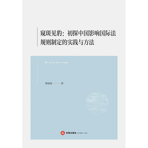 窥斑见豹：初探中国影响国际法规则制定的实践与方法   蒋超翊著  法律出版社 商品图1