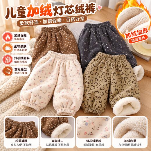 【49.9/2条】儿童加绒加厚外裤男女童冬季保暖裤卫裤80-150★娃娃优选 商品图0