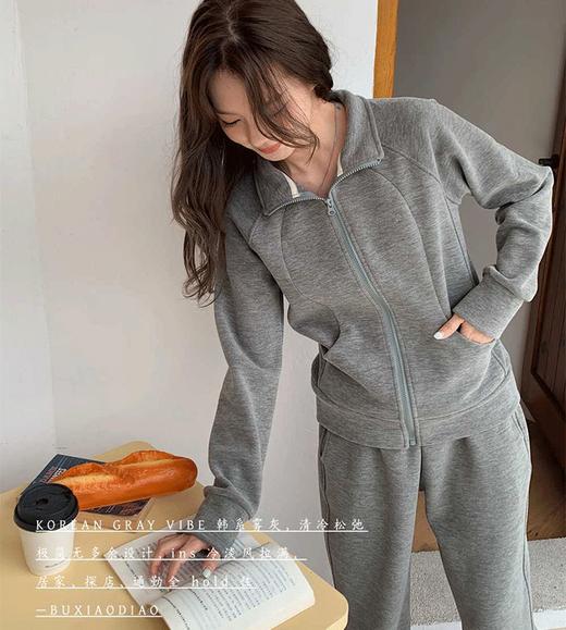 【柔润贴身 轻盈不闷】布小调  LU系秋冬仿羊绒立领运动套装 立领拉链套装 软糯舒适 5色可选 商品图1
