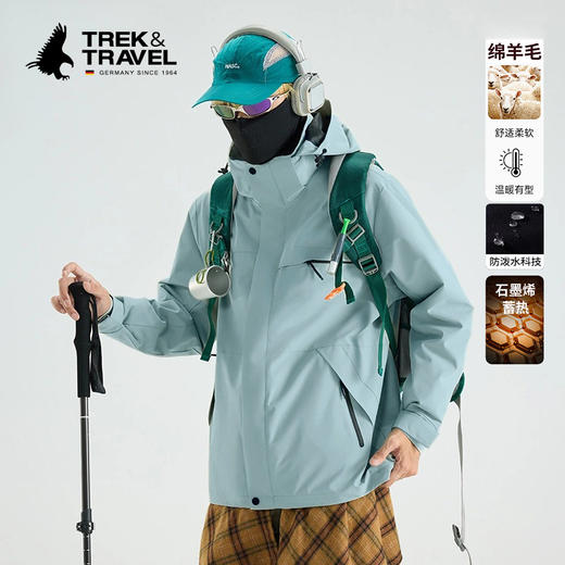 热卖！冬季轻暖款！飞鹰 绵羊毛冲锋外套 舒适柔软 温暖有型 男女同款 7色可选 商品图9