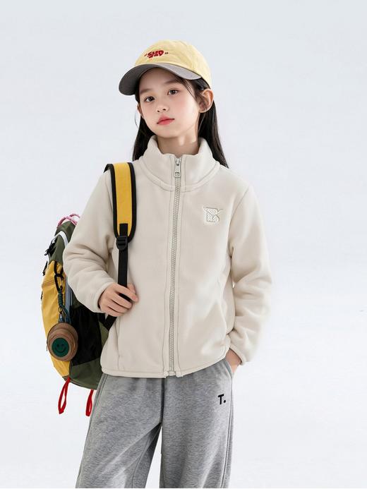 儿童秋冬拉链奥粒绒外套校服神器秋冬刺绣立领开衫男童女童上衣★爱宝好物 商品图6