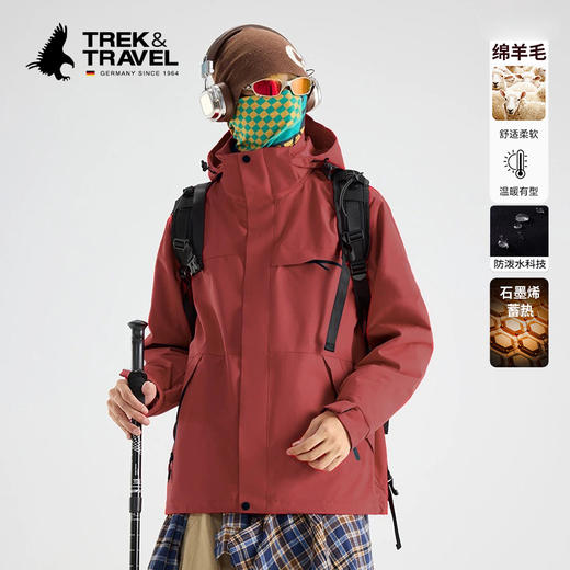 热卖！冬季轻暖款！飞鹰 绵羊毛冲锋外套 舒适柔软 温暖有型 男女同款 7色可选 商品图5