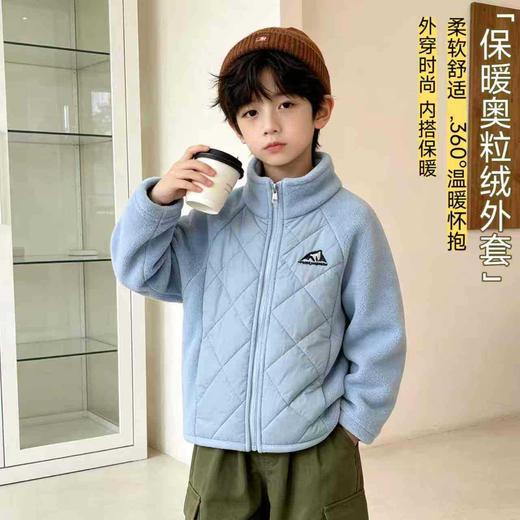 39.9元/件起儿童秋冬季奥粒绒拼接外套男童女童上衣加绒外套冬季★爱宝好物 商品图3