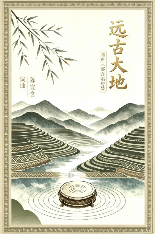 远古大地 同声三部合唱与鼓（陈宣含 曲） 正版合唱乐谱「本作品已支持自助发谱 首次下单请注册会员 详询客服」 商品图0
