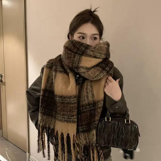 软软糯糯~【显白显瘦 经典百搭】仿羊绒围巾女秋冬季新款加厚保暖围脖显白流苏中长款百搭围巾 17种颜色可选。wc★我有好货★我有好货 商品图2