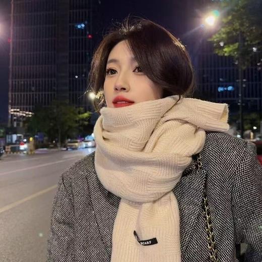 韩系氛围感！【亲肤柔软 百搭显白】围巾女条纹百搭日系纯色毛线加厚秋冬 冬季保暖针织围巾围脖长款 15种图案可选。wc★我有好货★我有好货 商品图3
