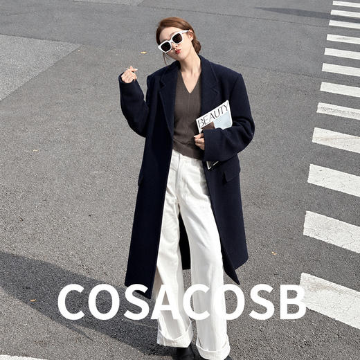 【简约设计 自带高级感】COSACOSB 人字纹羊毛V领长袖针织衫 细腻软糯 好看保暖 JS3699623 商品图5