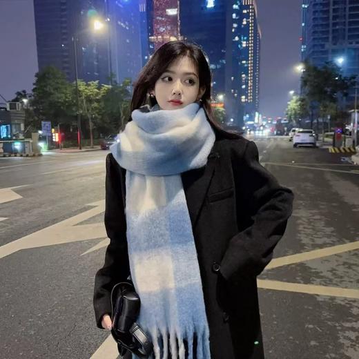 【虞书欣同款】围巾女冬季高级感加厚马海毛保暖格子围巾韩版百搭围脖潮 柔软舒适。wc★我有好货★我有好货 商品图3