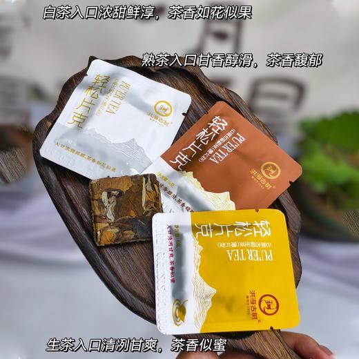疯抢中！！免费试喝【洪海古树·轻松片克】易武春采生茶/勐海熟茶/临沧白茶 30片*6g礼盒装180g 赠手提礼袋 商品图1