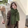 韩系氛围感！【亲肤柔软 百搭显白】围巾女条纹百搭日系纯色毛线加厚秋冬 冬季保暖针织围巾围脖长款 15种图案可选。wc★我有好货★我有好货 商品缩略图1