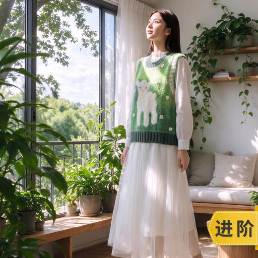 苏苏姐家小羊毛绒背心手工DIY棒针上衣毛线团自制宽松毛衣材料包 商品图0