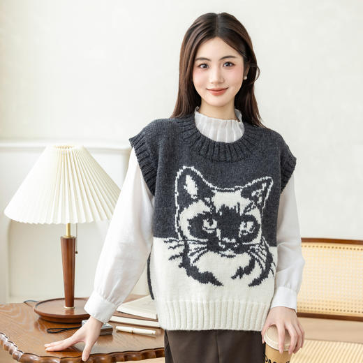 苏苏姐家猫嘟嘟毛衣手工DIY编织棒针羊毛线衣服毛线团自制材料包 商品图1