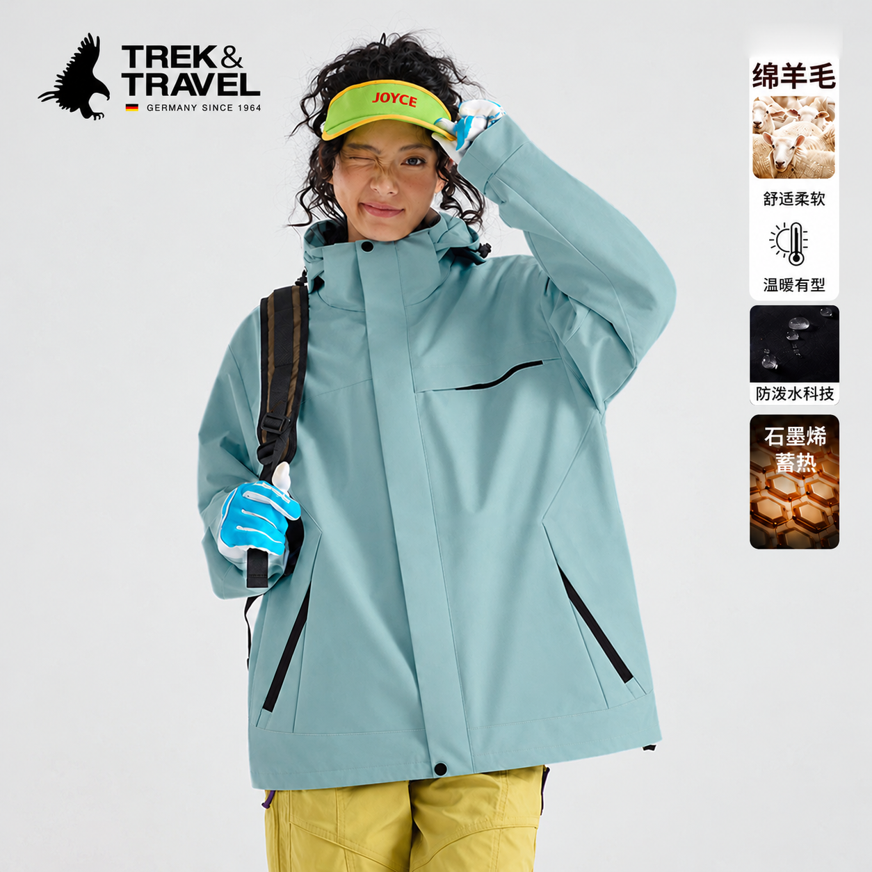 热卖！冬季轻暖款！飞鹰 绵羊毛冲锋外套 舒适柔软 温暖有型 男女同款 7色可选 户外羊毛棉衣